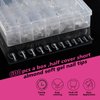 SITELENABY 600pcs Half Cover Short Almond Nail Tips, Extra Short Almond Soft Gel Nail Tips,Pre-designed Nails for Professional Salon 12 Size(Half Cover Almond 600pcs)
