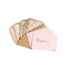 Thank You Cards - Blank 50 Pack Pink Matte Finish Cards with Silver Foiled "Thank You" Printed with 52 Confetti Design Kraft Envelopes 4" x 6" - for Bridal Shower Baby Shower Birthday Party
