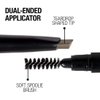 Palladio Brow Definer Retractable Pencil, Triangular Tip Fills Brows for a Natural Look, Tame and Shape Eyebrows with Spoolie Brush, Eyebrow Shaper, Buildable Light to Dark Colors, (Taupe)