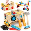 Montessori Kids Tool Set, Wooden Toddler Tool Bench Educational Toys for Ages 2-4, 2 Year Old Boy Gift for Birthday Christmas, STEM Pretend Play Tool Box, Learning Developmental Construction Toys