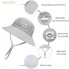 Baby Sun Hat Smile Face Toddler UPF 50+ Sun Protective Bucket hat Nice Beach hat for Baby Girl boy Adjustable Cap Gray
