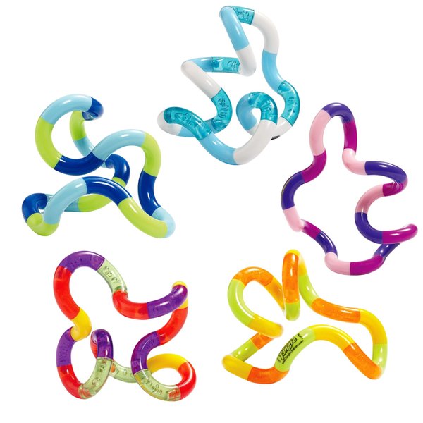 Tangle Jr Classic (5-Pack) - Genuine Tangle Fidget Toys - Tangle Fidget Pack - Twisty Fidget Toy Fidgets Pack for Kids and Adults - Fidget Toy for School - Gift for Teens and Adults