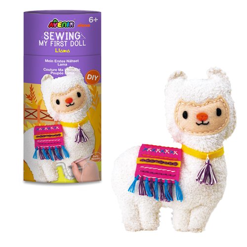 Avenir DIY Sewing Kit for Beginner Kids Arts & Crafts Soft Toy My First Craft Set Includes Llama with Heart Instructions & Plush Felt Materials for Learn to Sew, Embroidery for 6 Years