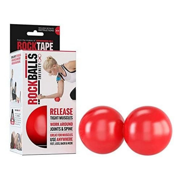 RockTape RockBalls Infinity Dual-Action Fused Massage Balls, Relief for Sore Muscles & Joints, Roll Down Spine, or Pinch & Squeeze Muscles in Tricky Areas