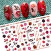 Flower Nail Art Stickers Decals 6Sheets Spring Rose 3D Self-Adhesive Nail Stickers Flowers Rose Butterfly Design Nail Decals for Nail Art Women Girls Acrylic Nails Decorations DIY Nail Art Supplies