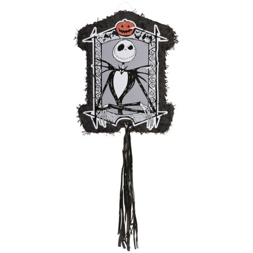 Party City Pull String Paper Pinata, Jack Skellington - 17.5in Wide x 3in Deep x 21.75in Tall - Cardstock & Tissue Paper Pinata Party Supplies - Birthday Party Game Decorations for Boys & Girls