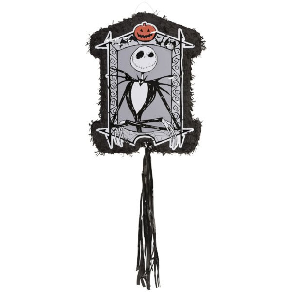 Party City Pull String Paper Pinata, Jack Skellington - 17.5in Wide x 3in Deep x 21.75in Tall - Cardstock & Tissue Paper Pinata Party Supplies - Birthday Party Game Decorations for Boys & Girls