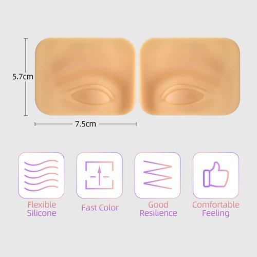 ATOMUS 3 Pairs Tattoo Practice Skin for Eyebrows Eyeliner 3D Permanent Makeup Silicone Fake Skin Microblading Supplies for Beginners and Experienced Artists