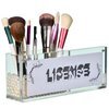 AMT CLEAR Acrylic Make Up Organizer, Business License Frame for Cosmetology or Other Businesses, Makeup Brush Holder, Pen Holder,Business Card Display (Cream)