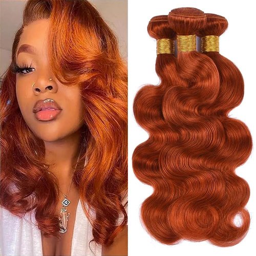 Orange Bundles Human Hair Color 350 Bundles Ginger Orange Bundles Body Wave Human Hair 22 24 26 Inch Copper Red Double Weft Brazilian Real Remy Hair Extensions