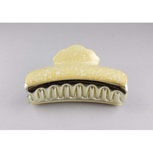 Cream Hair Clip Barrette Alligator Claw Clamp 3 3/8" Long Marbled Look Design Colored Hair Clips For Women Girls