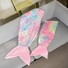 Mermaid Tail Blankets Glittering Wearable Cute Cozy Soft Flannel Rainbow Colorful Mermaid Tail Blanket for Girls 5~12 Year