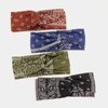 DRESHOW 4 Pack Boho Cotton Non-Slip Headbands for Women Girls Yoga Workout Running Knotted Turban Floral Elastic Head Wrap