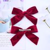 CEELGON 2PCS 5" Big Velvet Bows for Girls Dark Red Hair Bows for Toddler Girls Hair Clips Hair Accessories For Little Girl Pigtail Bows