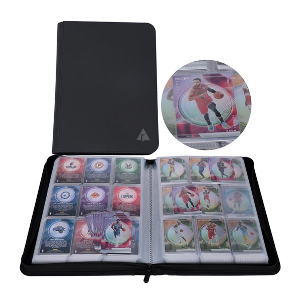 Rayvol Card Binder for 55PT Sports Cards, 9 Pocket Fit 360 Cards, Ringless Trading Card Album - Includes 40 Clear Pages for TCG