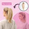 JUVABUN Straight ponytail 15''-Brownish Blonde|Claw Clip In Ponytail Hair Extensions | Synthetic clips pony tails hair extensions |Hair Extensions for Women|Straight ponytail extension real human hair