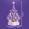YILETKC Purple Crystal Christmas Tree Building Block Set, 729 PCS Christmas Music Box Bricks Model Kit, Construction Toy for Adults Girls