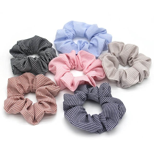Scrunchies for Hair, 6 Packs Hair Scrunchies for Women Cotton Bandana Scrunchies, Soft Scrunchy Hair Bands Hair Scrunchies (Houndstooth Series)