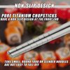 Carimee Titanium Chopsticks 1 Pair with Carry Case, 9” Lightweight Chopsticks reusable, Travel utensils, Non-Slip, Dishwasher Safe, Eco-Friendly, Portable, Gifts Set- White Case