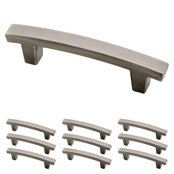 Franklin Brass P29519K-904-B Pierce Kitchen or Furniture Cabinet Hardware Drawer Handle Pull, 3" (76mm), Heirloom Silver, 10 Count