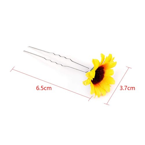 Leadigol 5PCS Flower Hair Pins, Bridal Headpiece, Sunflower Wreath for Women Lady Girls, Sunflower Hair Pins, Party Wedding Bridal Hair Pins Clips