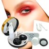 Fashion Eyecare 4-in-1 Lightweight Portable Contact Lens case kit with mirror,travel solution Includes Contact Lens Remover Tool with Bottle and Tweezers(White+Black)