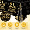 41 PCS 21st Birthday Decorations for Women Men Black and Gold Cheers to 21 Years Set Included Plates Napkins Tablecloth for Her Him 21 Years Old Birthday Party Supplies