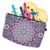Deanfun Roomy Cosmetic Bag,3 piece Set Waterproof Travel Toiletry Pouch Makeup with Zipper (Mandala 1)