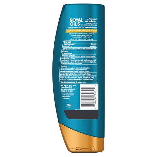 Head & Shoulders Conditioner, Moisture Renewal, Anti Dandruff Treatment and Scalp Care, Royal Oils Collection with Coconut Oil, for Natural and Curly Hair, 13.5 fl oz