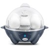 Elite Gourmet EGC710BG Rapid Egg Cooker, 7 Easy-To-Peel, Hard, Medium, Soft Boiled Eggs, Poacher, Omelet Maker, Auto Shut-Off, Alarm, 16-Recipe Booklet, BPA-Free, Slate Blue