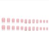 Foccna French Tip Press on Nails Medium LOVE Fake Nails Square Bling Glossy White False Nail Tips Artificial Finger Manicure for Women and Girls,24pcs