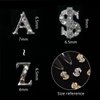 52pcs Silver Letters Nail Stud Alloy Rhinestone +5pcs 3D Dollar Sign Capital Letters Nail Studs Money Nail Art Alphabet Nail Charms Art for Acrylic Nails Bling Jewels Making Crafts DIY Manicure