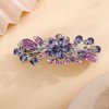 Missgrace Fashion Retro Ponytail Holders Hair Barrettes Flower Crystal Rhinestones Barrettes Blue Purple Spring Hair Barrettes Clip Hair Accessories for Women (Purple)