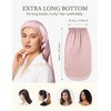 LilySilk Extra Long Silk Bonnet Sleep Cap for Women Soft Adjustable Hair Bonnet for Braids,Curly,Long Hair- Soft Elastic Band, Rosy Pink
