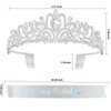 YISSION Birthday Girl Sash & Crown Silver Princess Tiara Crown for Women Girls Happy Birthday Queen Crown & Sash Birthday Tiaras & Crowns for Women Crystal Birthday Headband Birthday Party Decorations