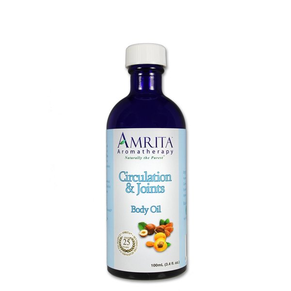 AMRITA Aromatherapy: Circulation and Joints Massage & Body Oil with Pure and Therapeutic Grade Essential Oils of Cypress and Juniper - Size: 100ML