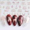 JMEOWIO 9 Sheets Christmas Nail Art Stickers Decals Self-Adhesive Pegatinas Uñas Navidad Rose Gold Winter Holiday Xmas Snowflake Nail Supplies Nail Art Design Decoration Accessories