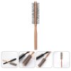 FOMIYES Round Hair Brush Wooden Comb Mini Quiff Roller for Women Men Thin Hair Bangs Beard Styling Lifting Curling Hairstyling Tool
