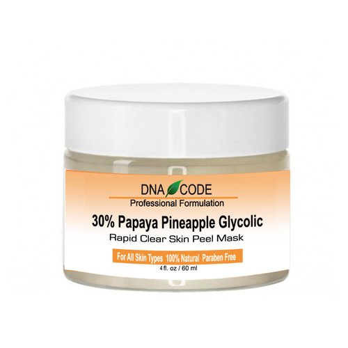 DNA Code®-30% Papaya Pineapple Enzyme Face Mask Peel w/Argireline, Hyluronic Acid, Glycolic Acid, Vit. C, E, CoQ10