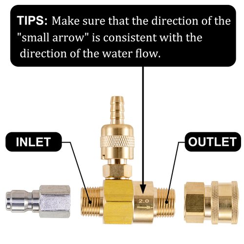 Raincovo Downstream Injector for Pressure Washer, Power Washer Chemical Injector Kit, Soap Injector, 3/8 Inch Quick Connect, 4000 PSI