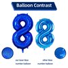 Number 8 Balloon 40 inch, Dark Blue Big Number Balloon, Giant Foil 8 Balloons Number, Helium 8th Birthday Balloons for Kids Boys Girls Birthday Party Decorations Wedding Anniversary Event Supplies