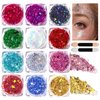 Teenitor Body Glitter Face Glitter Makeup Festival Glitter Gel, 12 Colors Face and Body Glitter Gel, Hair Glitter Gel, Glitter Gel Makeup, Glitter for Face and Hair