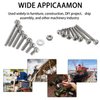 HanTof 410Pcs Tiny Hex Socket Head Cap Screws Bolts, 304 Stainless Steel M2 x 4/6/8/10/12/16/20mm, Micro Allen Head Machine Screws, Nuts and Washers Kit with Hex Wrench, Fully Threaded Pitch: 0.4mm