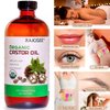 USDA Certified Organic Castor Oil Cold Pressed Unrefined 100% Pure in Glass Bottle - Natural Oil, Sore Muscle Massage Oil - Hexane Free for Skin, Hair Nail Eyebrows Growth -16 Fl Oz