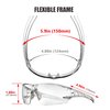 HUNTERSKY HTS S2491 Lightweight Protective Anti Fog Wrap-Around Clear Shooting Safety Glasses with rubber nose pad ANSI Z87.1 Scratch Resistant