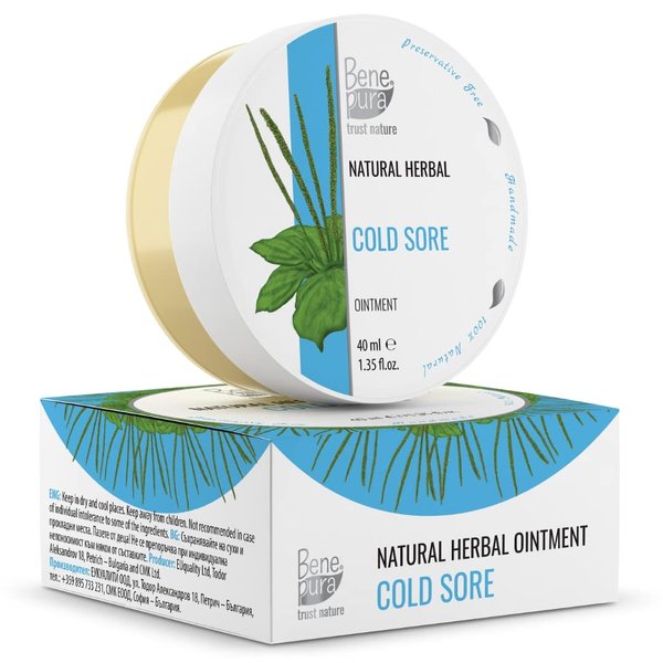 BenePura Cold Sore Ointment 1.35 fl. Oz - Natural Cold Sore Cream Lip Moisturizer for Very Dry Lips - Lip Repair for Dry Cracked Lips - Cold Sore Lip Balm with Plantain and Tea Tree Oil