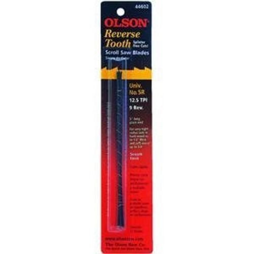 Olson 44602 5" Flat End Reverse Tooth Scroll Saw Blades 12.5 TPI - 12 Pack