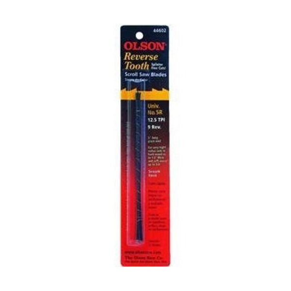Olson 44602 5" Flat End Reverse Tooth Scroll Saw Blades 12.5 TPI - 12 Pack