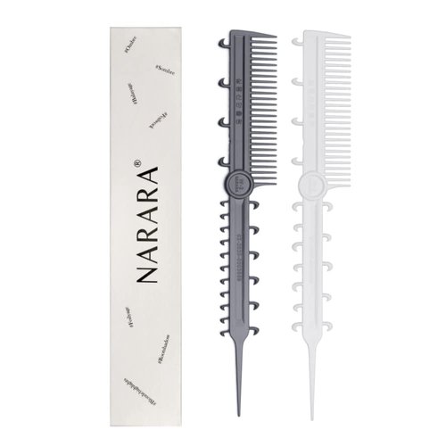 [NARARA] Korea Professional Weave Comb - Combs for Everyone, Highlight Comb, Hair Dye Comb, K-pop Hair Style, Weave Comb for Highlights (2 Pcs)