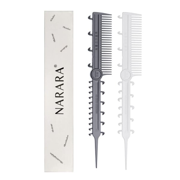 [NARARA] Korea Professional Weave Comb - Combs for Everyone, Highlight Comb, Hair Dye Comb, K-pop Hair Style, Weave Comb for Highlights (2 Pcs)